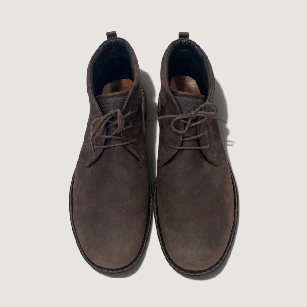 ECCO Mens Gore-Tex Chukka Boots Dark Brown Nubuck Leather EU 45 Waterproof